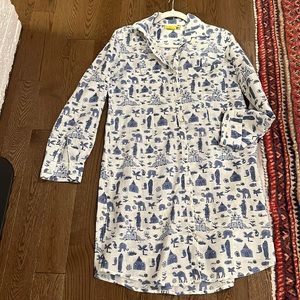 Roberta roller rabbit linen button down dress